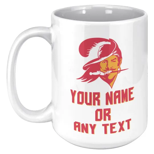 Custom Personalized Tampa Bay Buccaneers Old Logo White Ceramic Coffee Mug