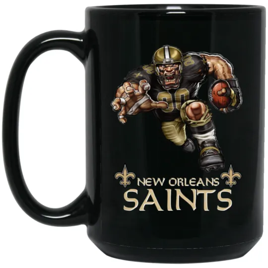 New Orleans Saints Logo Player Black Ceramic Coffee Mug Cup