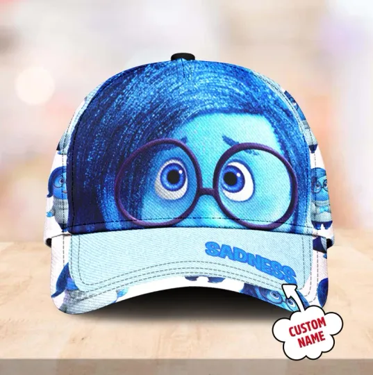 Sadness Emotion Inside Out Cartoon Character Summer Vibe Baseball Cap