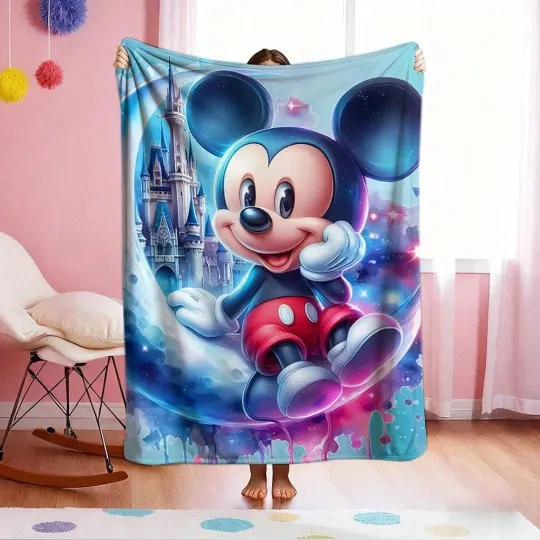 Discover DISNEY Cute Mickey Moon Fleece Blanket,Bed,Sofa