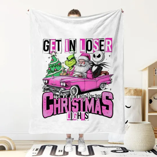 Discover Disneyland funny character Christmas Print Christmas Holiday Fleece Blanket