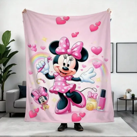 Discover DISNEY Funny Minnie Mouse Christmas Fleece Blanket,Bed,Sofa 7