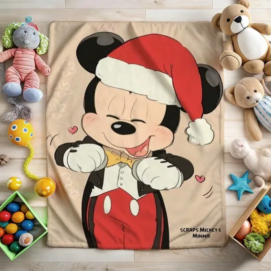 Discover DISNEY Cute Mickey Merry Christmas Fleece Blanket,Bed,Sofa 7