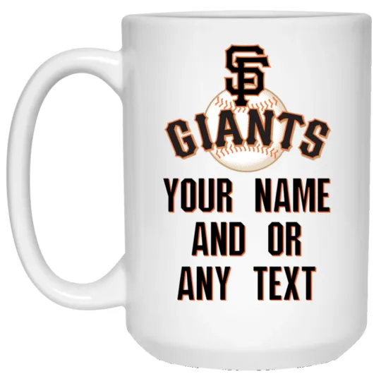 Custom Personalized San Francisco Giants Logo White Ceramic Coffee Mug Cup