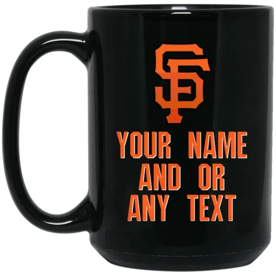 Custom Personalized San Francisco Giants v2 Black Ceramic Coffee Mug Cup