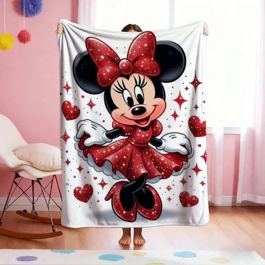 Discover DISNEY Cute  Minnie Fleece Blanket,Bed,Sofa 7