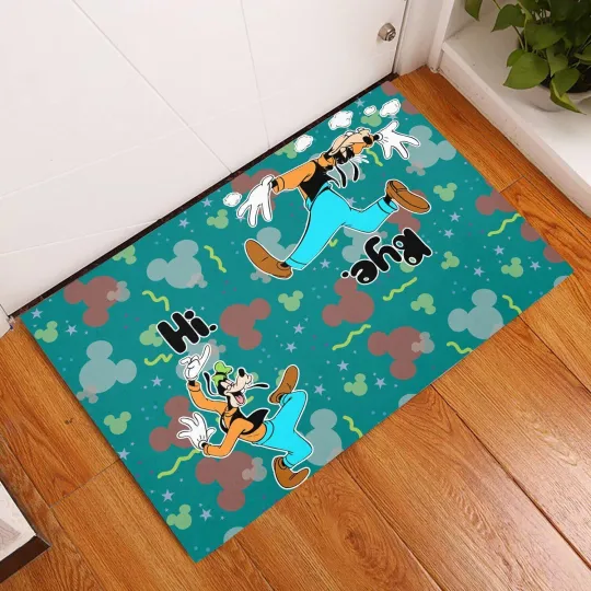 Discover Funny Goofy Dog Say Hi Bye Mickey Head Doormat