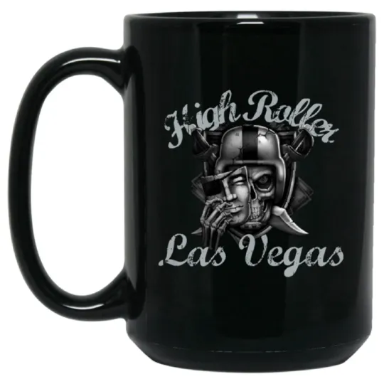 Las Vegas Raiders High Roller Black Ceramic Coffee Mug Cup