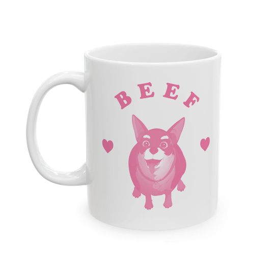 Discover Beef dog pink heart mug, Beef Dispatch Mug