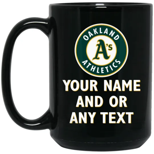 Discover Custom Personalized Oakland Athletics A's Black Ceramic Coffee Mug Cup