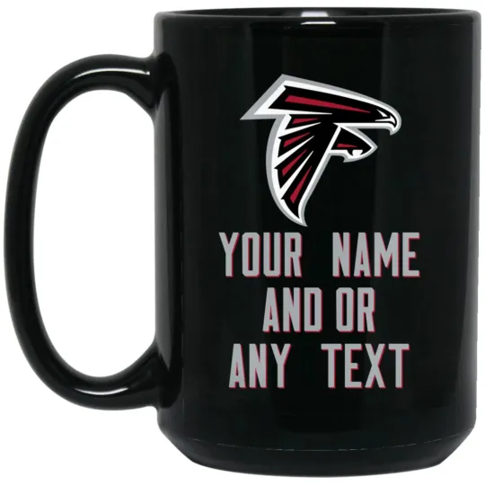 Custom Personalized Atlanta Falcons Silvr-Red Black Ceramic Coffee Mug Cup