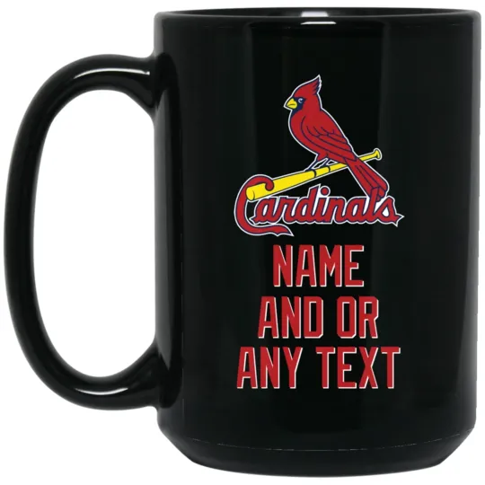 Discover Custom Personalized St Louis Cardinals RD-WHT Black Ceramic Coffee Mug Cup