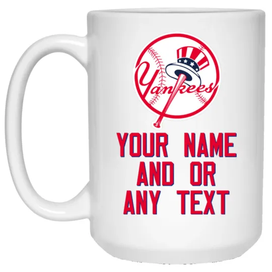 Discover Custom Personalized New York Yankees Old Logo White Ceramic Coffee Mug Cup