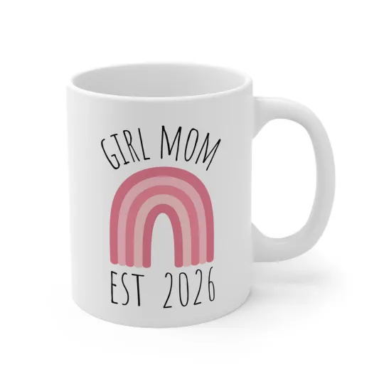 Discover Girl Mom 2026 Coffee Mug | New Mom Gift, Mother's Day Cup, Baby Announcement