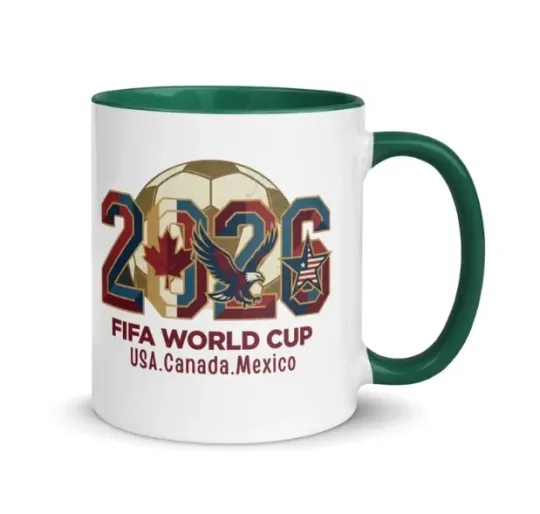 Discover 2026 World Football Championship Mug USA Mexico Canada Fan Coffee Cup