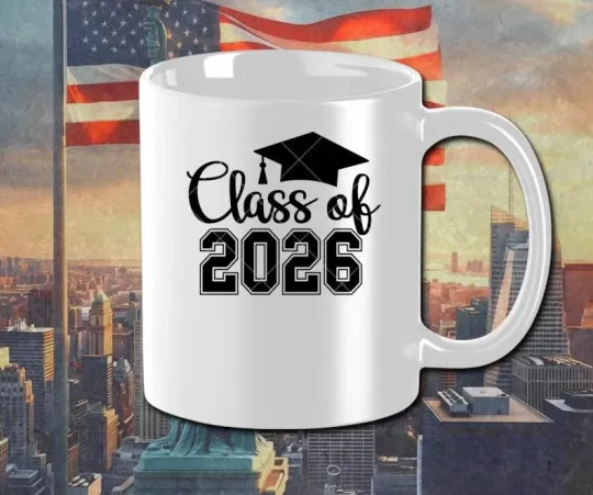 Discover Cheerleader Senior Class of 2026 Ceramic Coffee Mug Graduation Gift