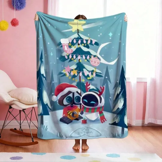 Discover DISNEY Robot W.ALL-E And EVE Fleece Blanket,Bed,Sofa 11