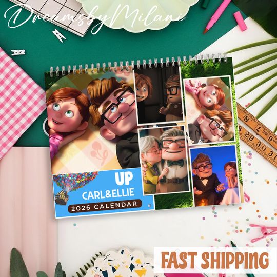 Discover Up Movie 2026 Calendar, Up Movie Calendar Monthly Wall Calendar, 2026 Calendar Up Movie Size 8.5" x 11"