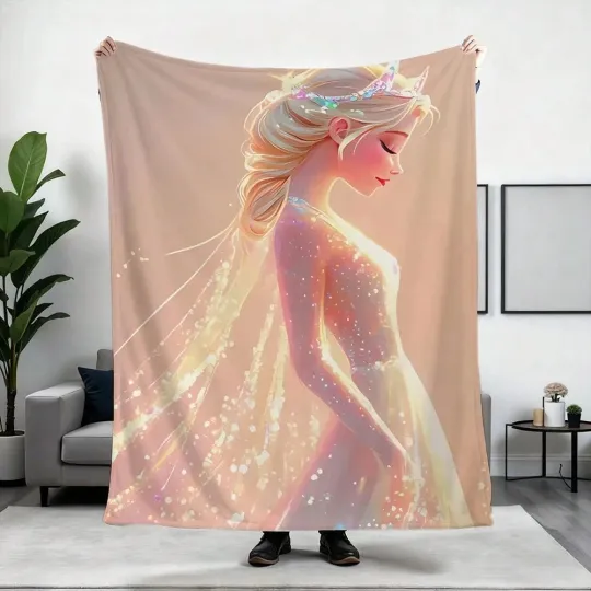 Discover DISNEY Cute Princess Elsa Fleece Blanket,Bed,Sofa