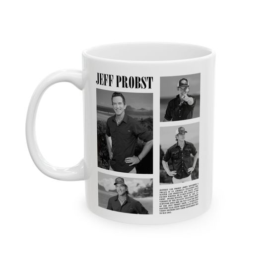 Discover Jeff Probst vintage biography mug, Jeff Probst Mug