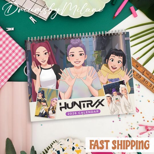 Discover Huntrix Kpop Demon Hunter 2026 Calendar, Huntrix Kpop Demon Hunter Monthly Wall Calendar, 2026 Calendar Size 8.5" x 11"