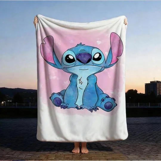 Discover DISNEY Happy LIlo STitchFleece Blanket,Bed,Sofa 3