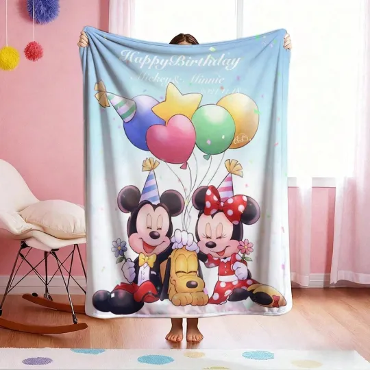 Discover DISNEY Happy Mickey And Friends Fleece Blanket,Bed,Sofa
