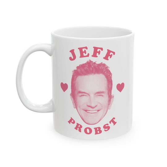 Discover Jeff Probst pink heart mug, Jeff Probst Mug