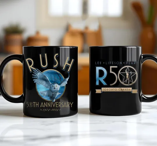 Discover RUSH Band R50 Flight Mug, Reunion 2026 Coffee Mug