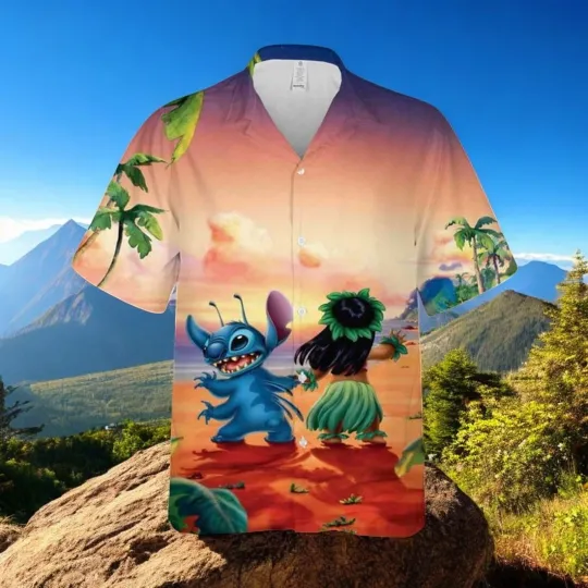 Discover Lilo And Stitch Sunset Hawaiian Shirt Disney Hawaiian Shirt