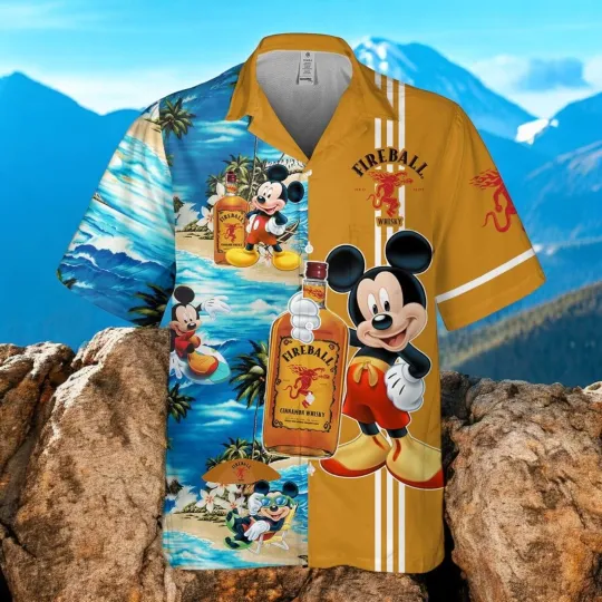 Discover FireBall Mickey Mouse Disney Hawaiian Shirt