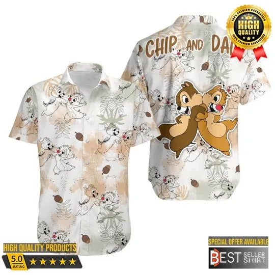 Discover Chip And Dale Floral Vintage Disney Hawaiian Shirt Mens Women