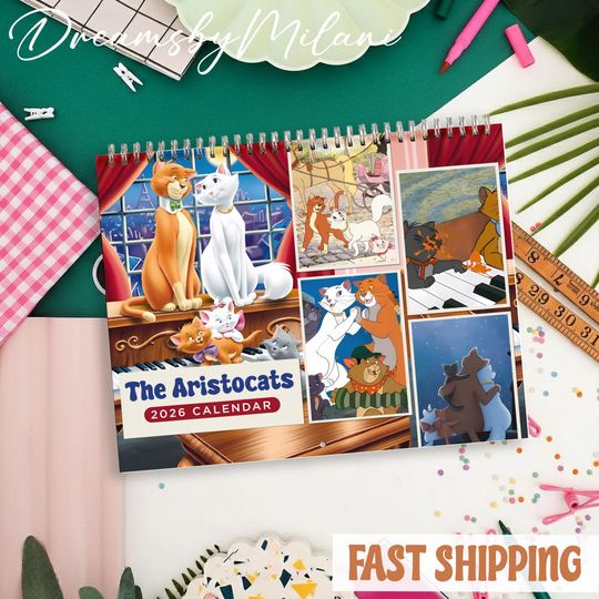 Discover The Aristocats 2026 Calendar, The Aristocats Calendar Monthly Wall Calendar, 2026 Calendar The Aristocats Size 8.5" x 11"
