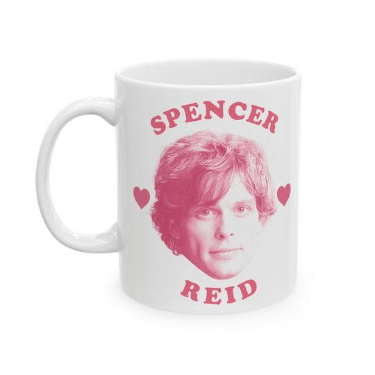 Discover Spencer Reid pink heart mug, Matthew Gray Gubler Mug, Spencer Reid mug