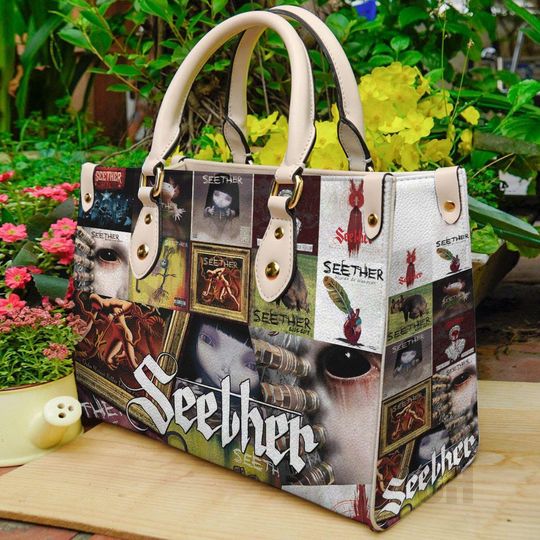Discover Vintage Seether Band Music Women Leather Handbag, Lover Seether Band Handbag, Custom Leather Bag, Shopping Bag, Personalized Bag.