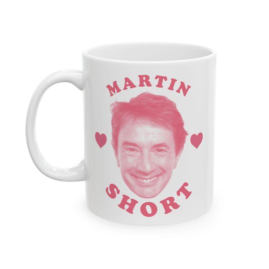 Discover Martin Short pink heart mug, Martin Short mug