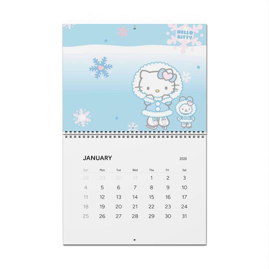 Discover Hello Kitty 2026 Wall Calendar, Cute Organization Calendar, Wall Decor, Fun Gift for Kids & Fans, Monthly Planner