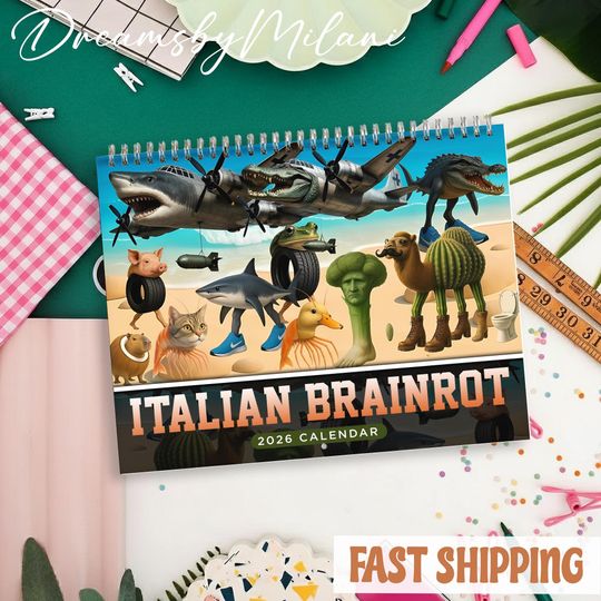 Discover Brainrot 2026 Calendar, Brainrot Monthly Wall Calendar, 2026 Brainrot Calendar Size 8.5" x 11"