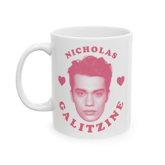Discover Nicholas Galitzine pink heart mug, Nicholas Galitzine mug