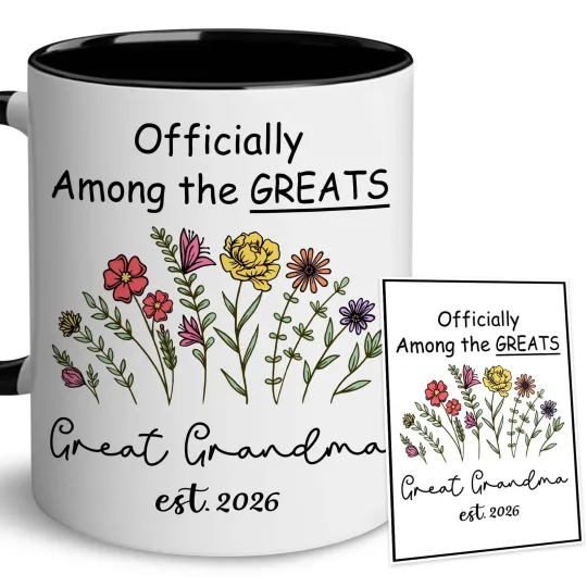 Discover BSQUIELE Christmas Mugs For Grandma 2026 - Great Grandma Mug - Promoted To Gr...