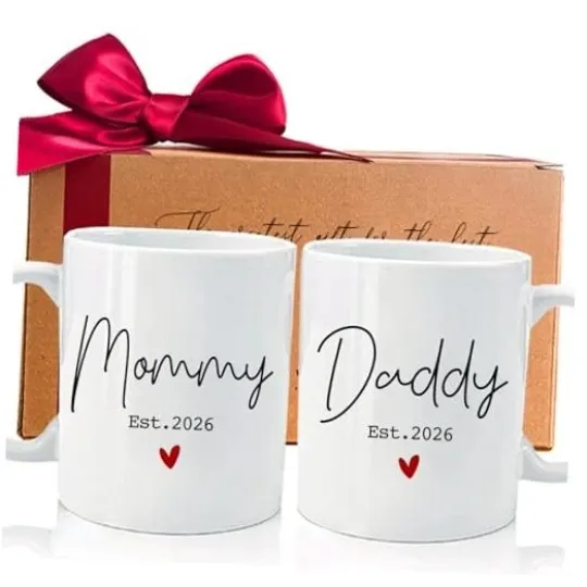 Discover Mom and Dad Coffee Mugs Gifts for New Parents 2026, Mommy & Daddy Mug Set –