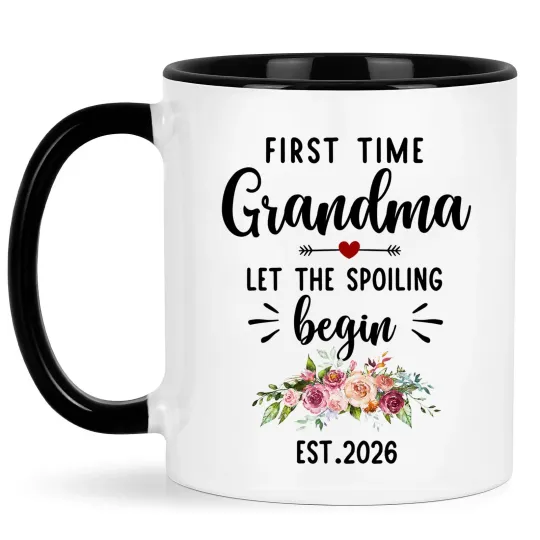 Discover First Time Grandma Gifts, Promoted to Grandmas Est 2026 Mug, Pregnancy Announ...