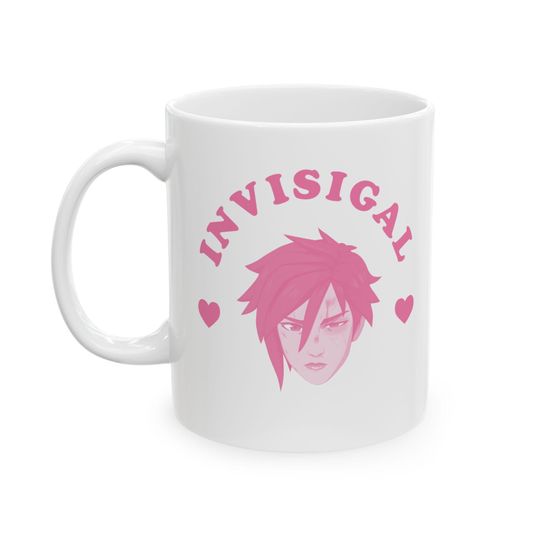 Discover Invisigal pink heart mug, Invisigal Dispatch Mug