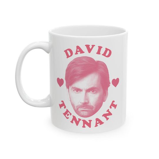Discover David Tennant pink heart mug, David Tennant mug