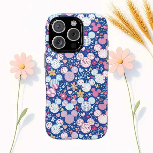 Discover Blue Mickey Balloons, Disney Stained Glass Effect Phone Case