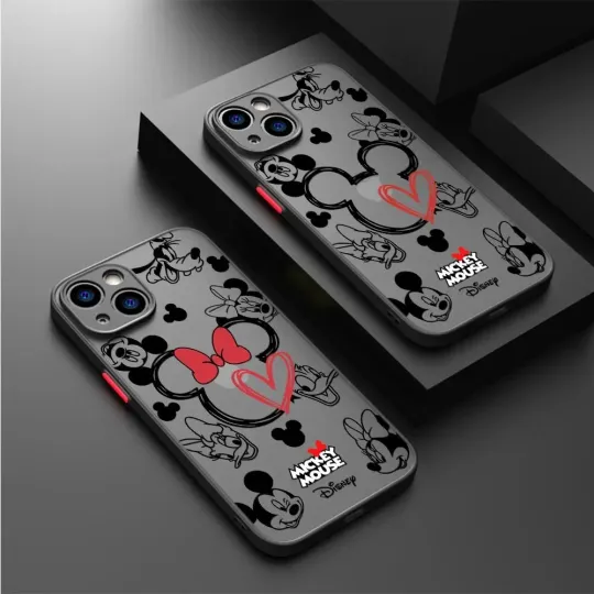 Discover Disney Mickey Minnie Phone Case for iPhone 16 15 14 13 12 11 Mini Plus Pro Max