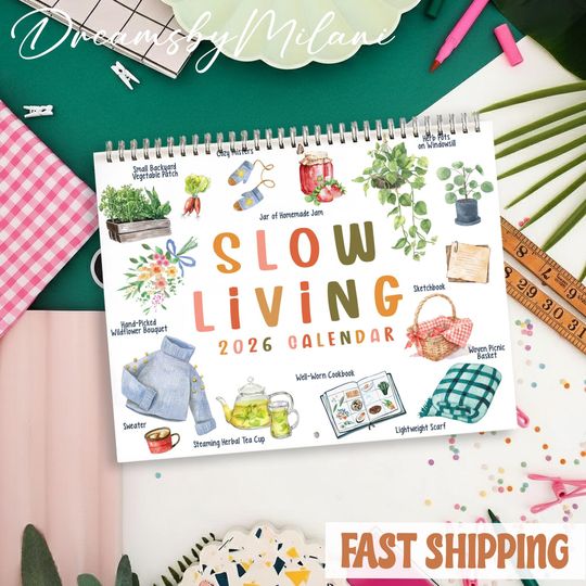 Discover Slow Living Natural 2026 Calendar, Slow Living Natural Monthly Wall Calendar, 2026 Slow Living Natura Calendar