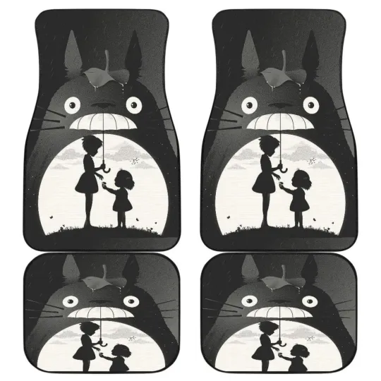Totoro Car Floor Mat Front and Back - My Neighbor Totoro Cartoon Universal Fit