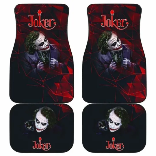 Joker Insane Face Car Floor Mats Front and Back Universal Fit