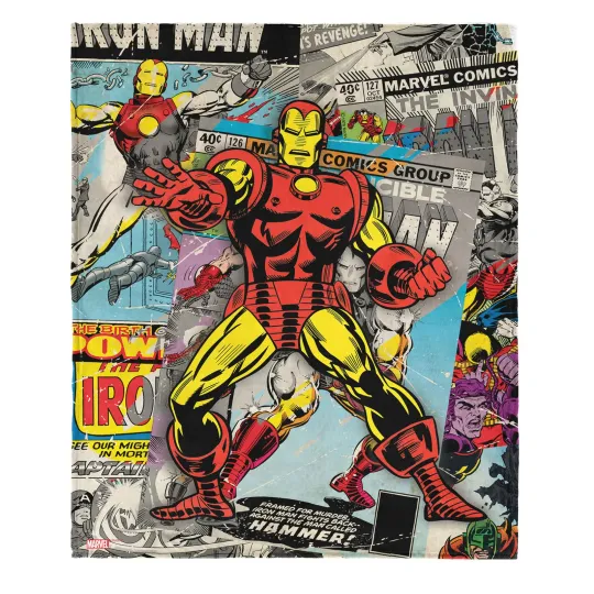 Marvel Iron Man Comic Disneyland Fleece Blanket